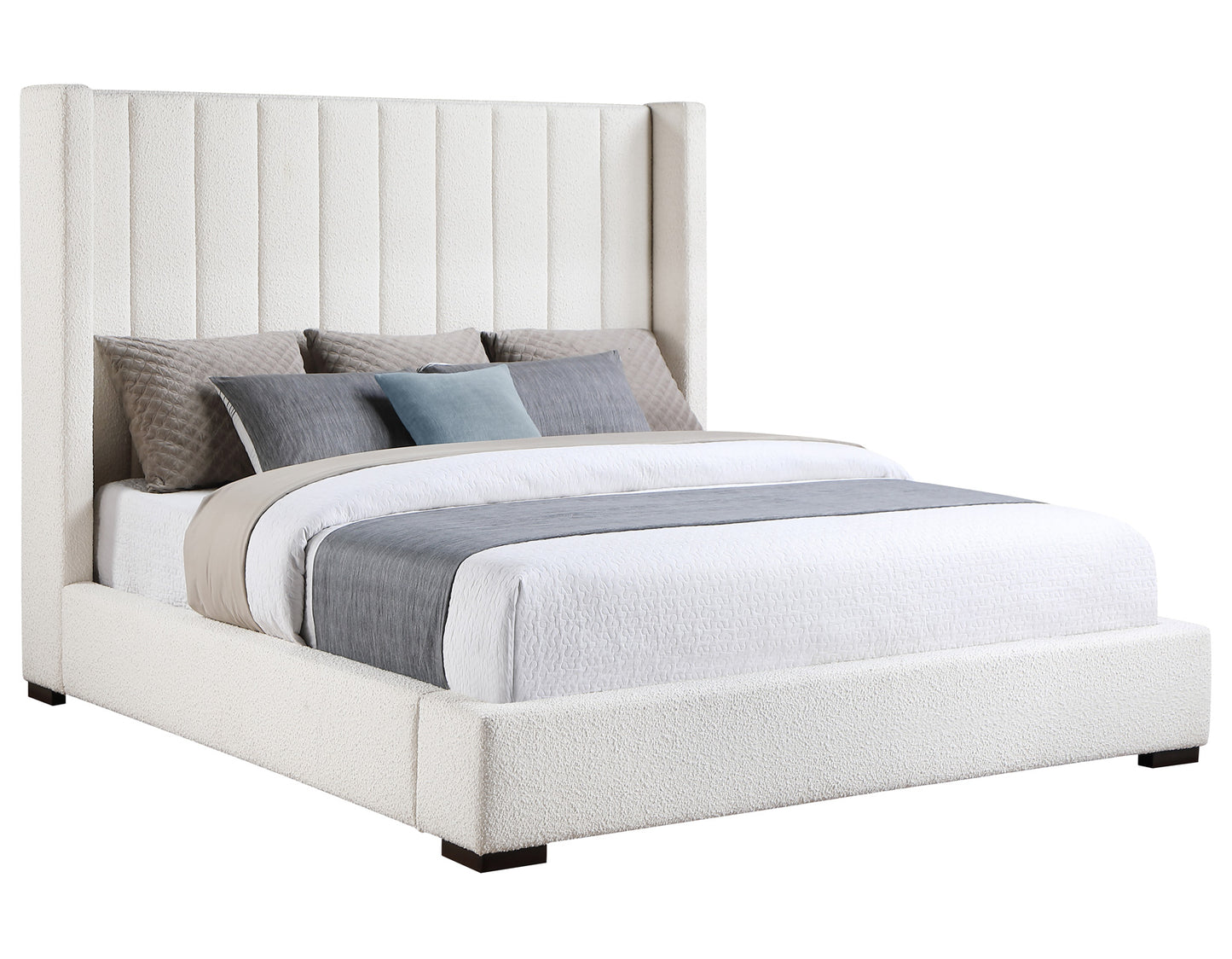Pearson King Bed, Cream Velvet