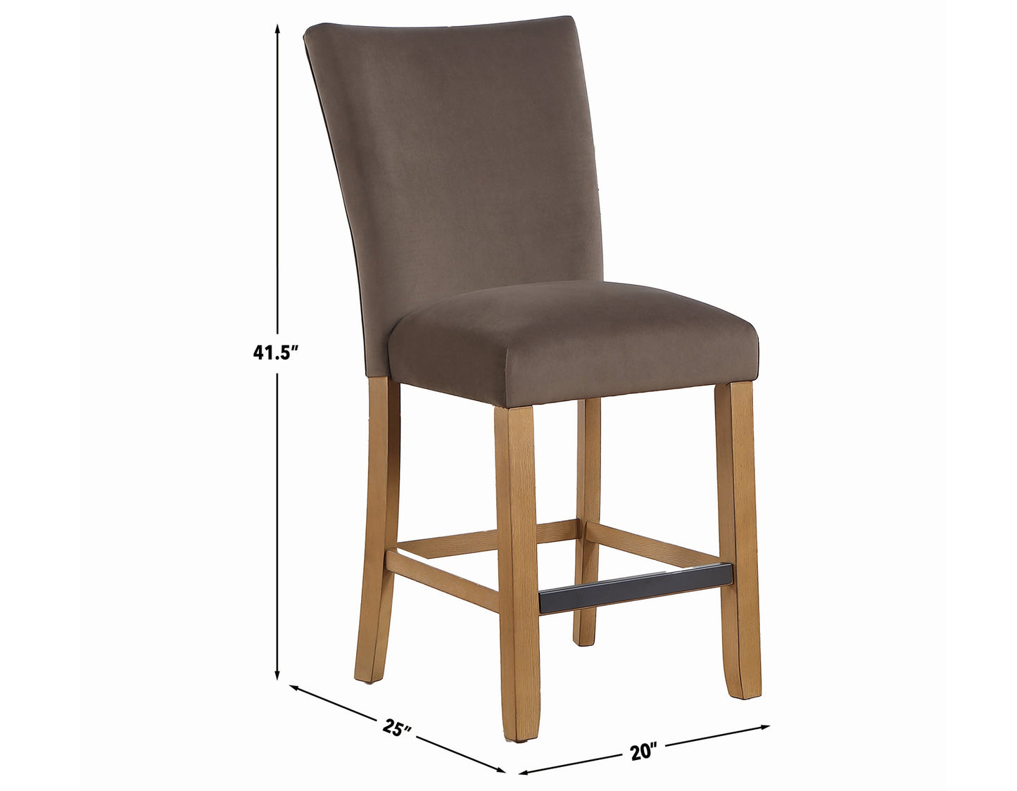 Artemis 24″ Counter Chair, Brown Velvet