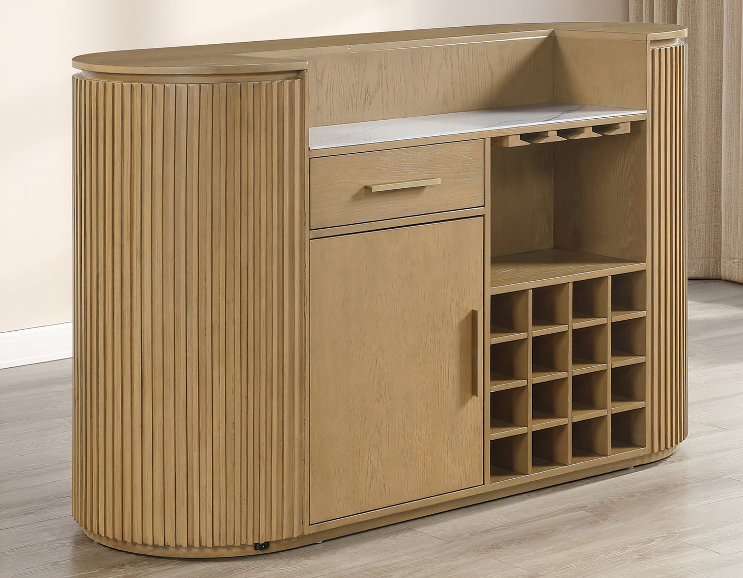 Colvin Reeded Bar, Toffee Finish