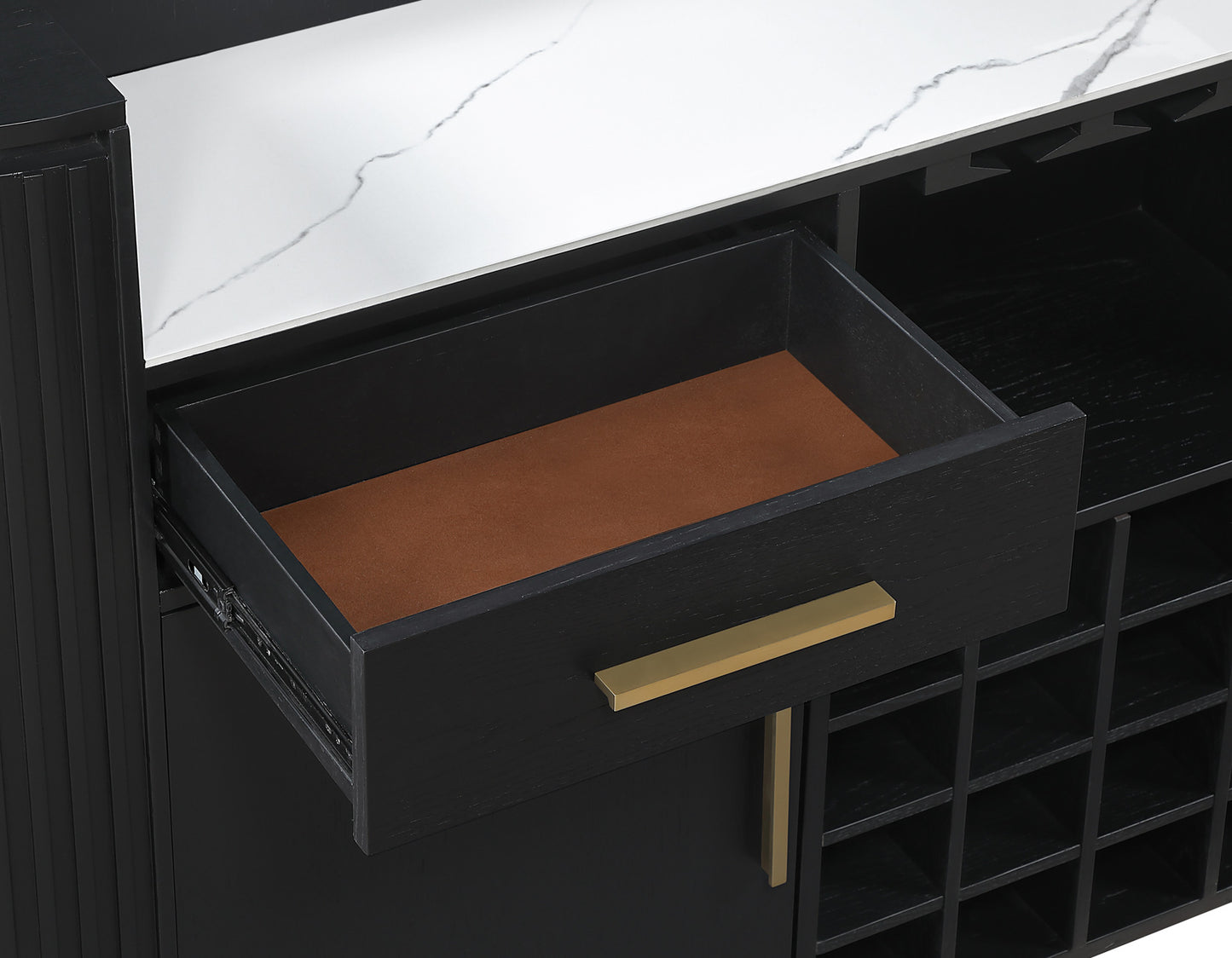 Colvin Reeded Bar, Black Finish