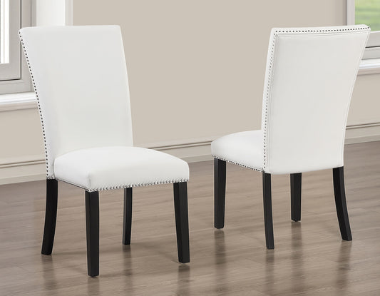 Artemis Side Chair, White Vegan Leather Cover