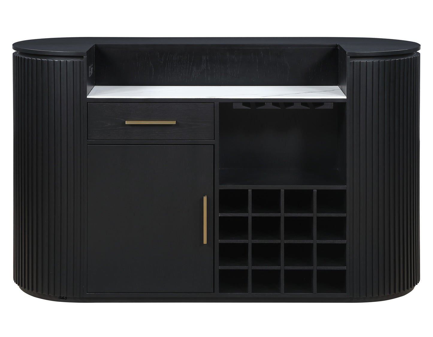 Colvin Reeded Bar, Black Finish