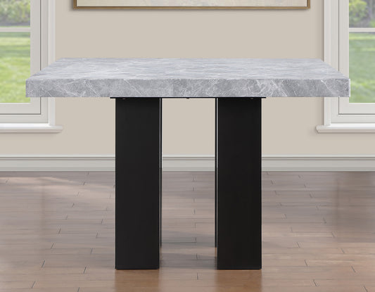 Artemis 54 inch Square
Gray Marble Top Counter Table, Black Finish