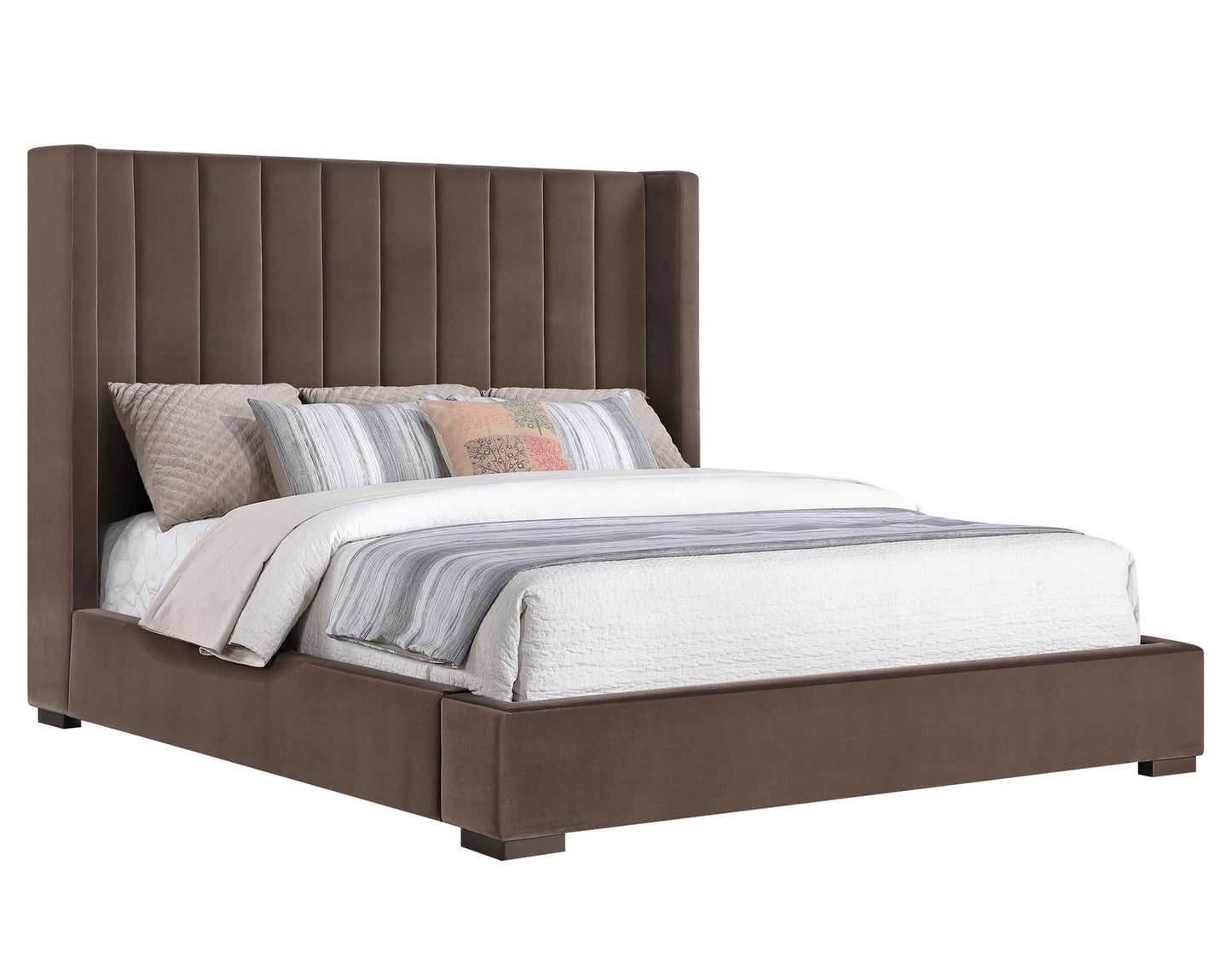 Pearson Queen Bed, Chocolate Velvet