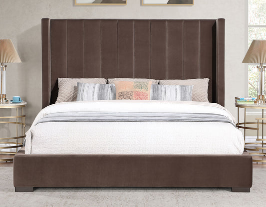 Pearson Queen Bed, Chocolate Velvet