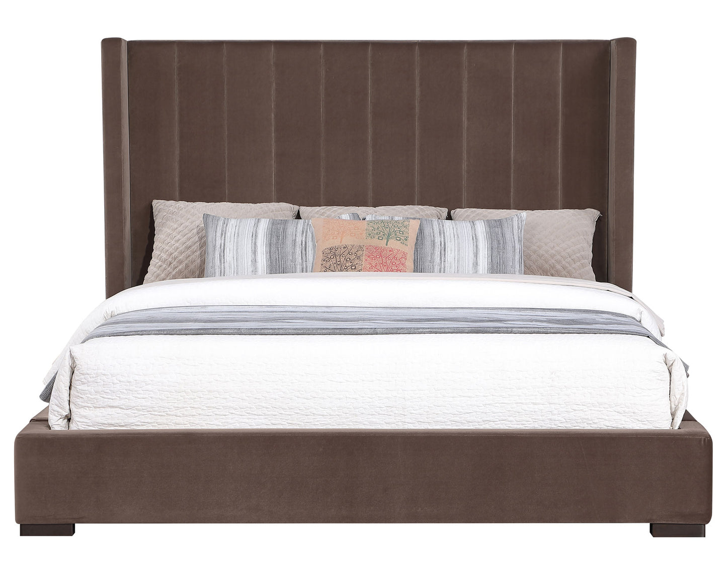 Pearson Queen Bed, Chocolate Velvet