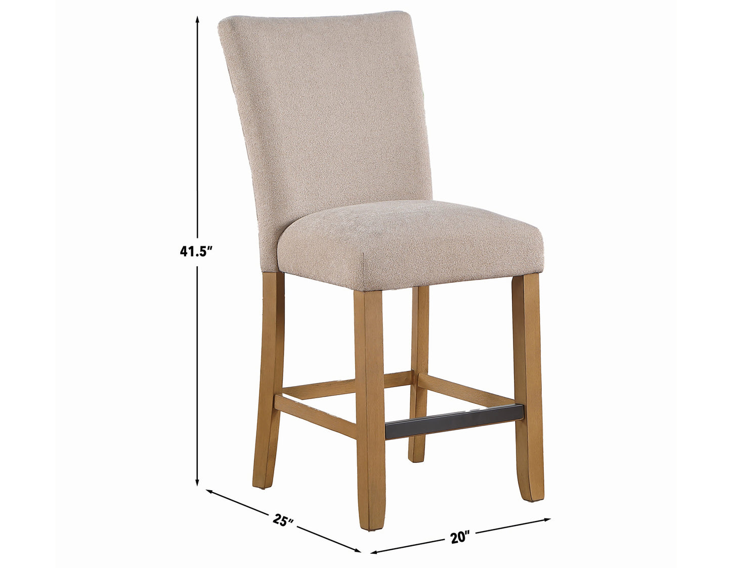 Artemis 24″ Counter Stool, Beige Chenille
