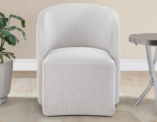 Annie Barrel Chair w/Casters, Eggshell