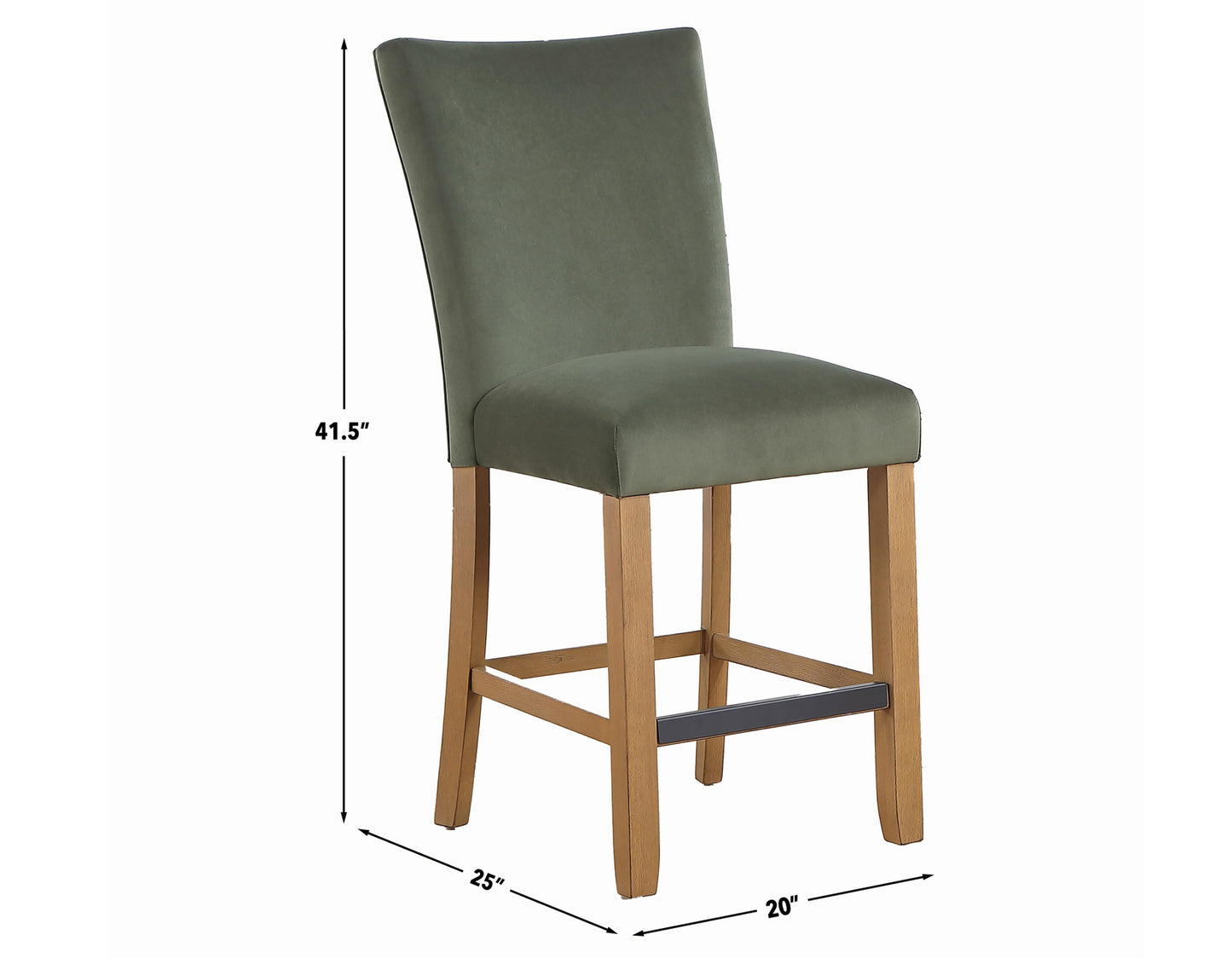Artemis 24″ Counter Stool, Green Velvet