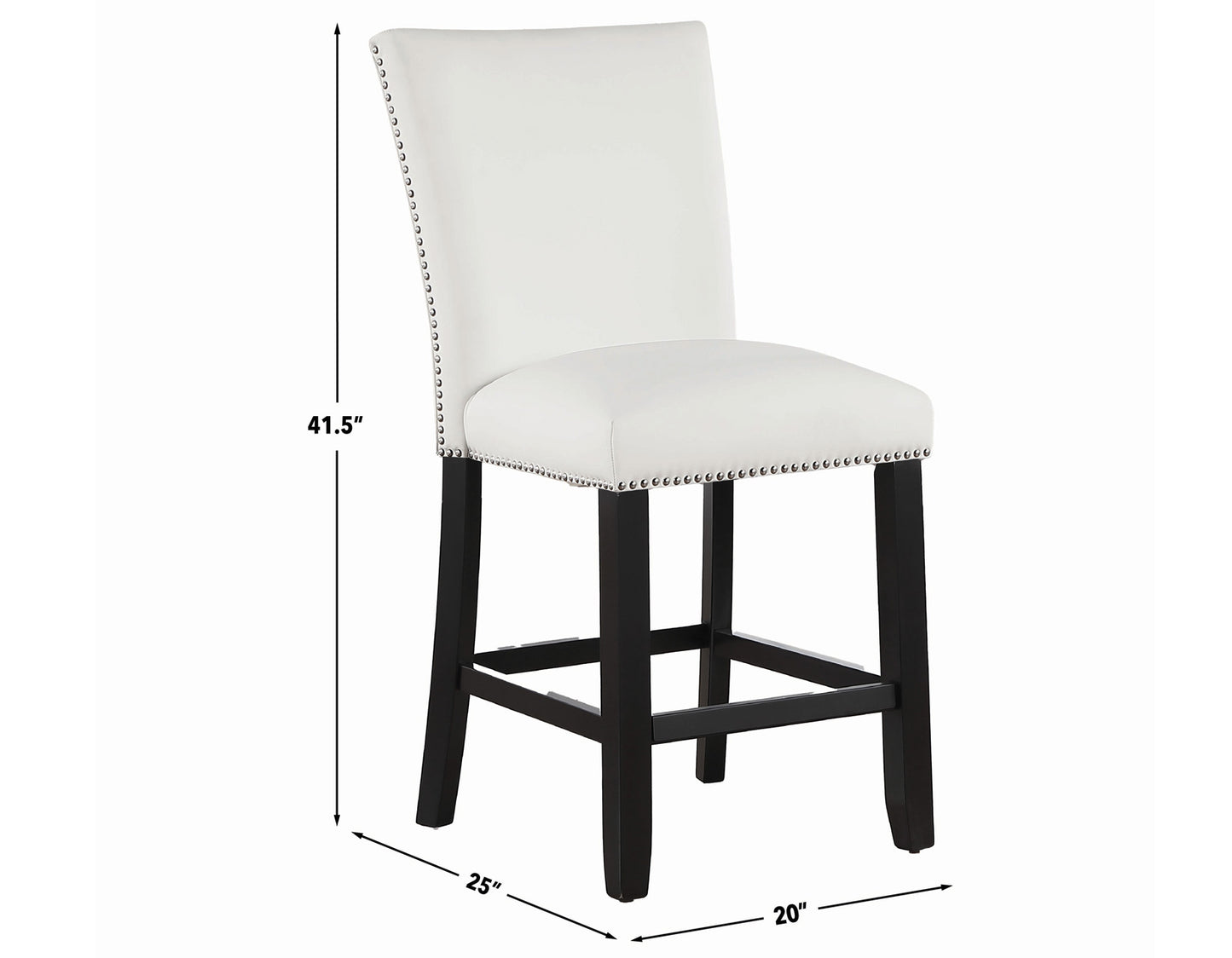 Artemis 24″ Counter Stool, White Vegan Leather