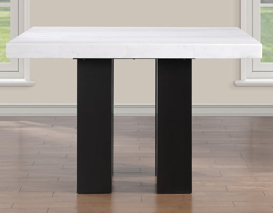 Artemis 54 inch Square
White Marble Top Counter Table, Black Finish