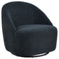 Leon Chenille Upholstered Swivel Accent Chair Black