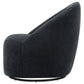 Leon Chenille Upholstered Swivel Accent Chair Black