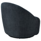 Leon Chenille Upholstered Swivel Accent Chair Black