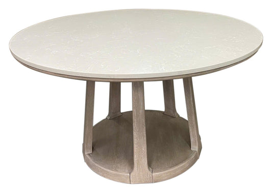 Lucaire 54-inch Round Cultured Marble Dining Table Sandstone