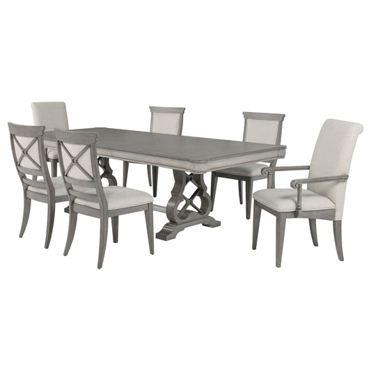 Cresswell 7-piece 104-inch Extension Dining Set Weathered Taupe