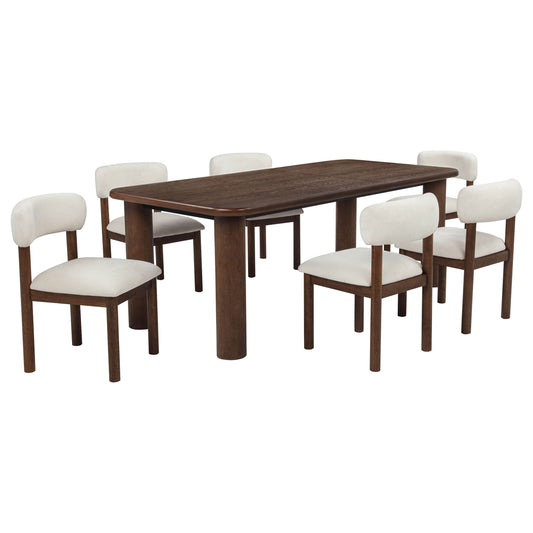 Faulkner 7-piece 84-inch Extension Dining Set Cream