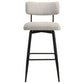 Levine Fabric Upholstered Swivel Bar Chair Cream (Set of 2)