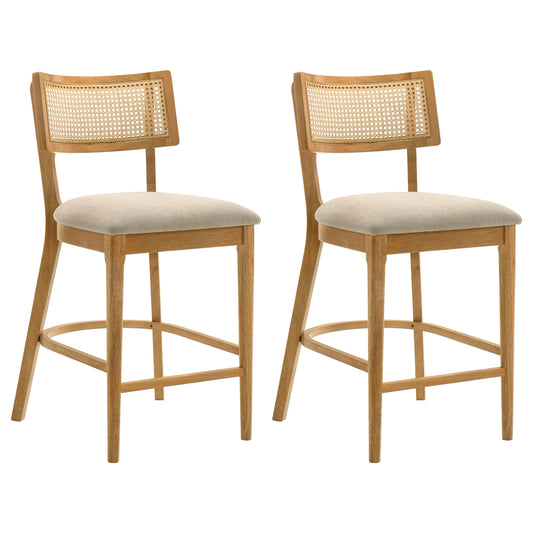 Fabra Cane Back Counter Height Chair Honey Wheat (Set of 2)