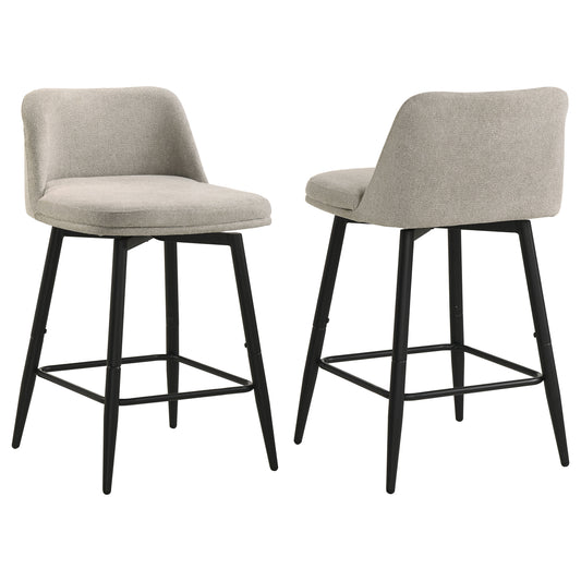 Mellor Fabric Upholstered Swivel Counter Chair Slate Brown (Set of 2)