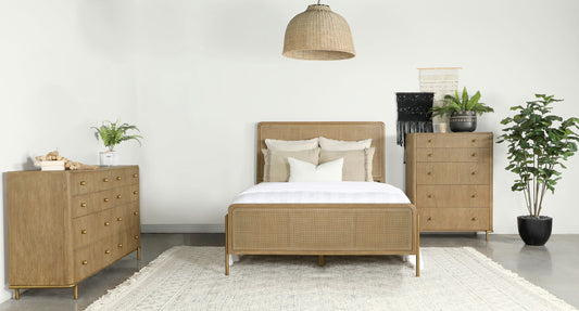 Arini 3-piece Queen Bedroom Set Sand Wash and Natural Cane