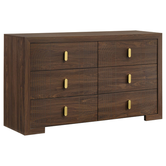 Etienne 6-drawer Bedroom Dresser Walnut