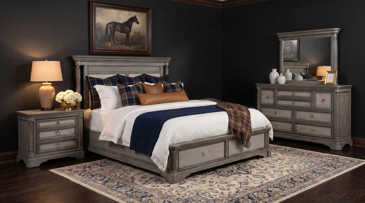 Cresswell 4-piece Queen Storage Bedroom Set Weathered Taupe