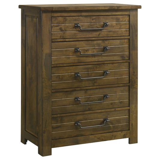 Doherty 5-drawer Chest of Drawers Rustic Brown