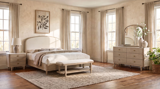Lucaire 4-piece Eastern King Bedroom Set Sandstone