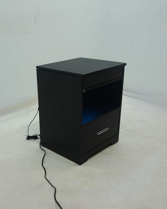 Fabre 1-drawer Extendable Top Nightstand Bedside Table Black Ash