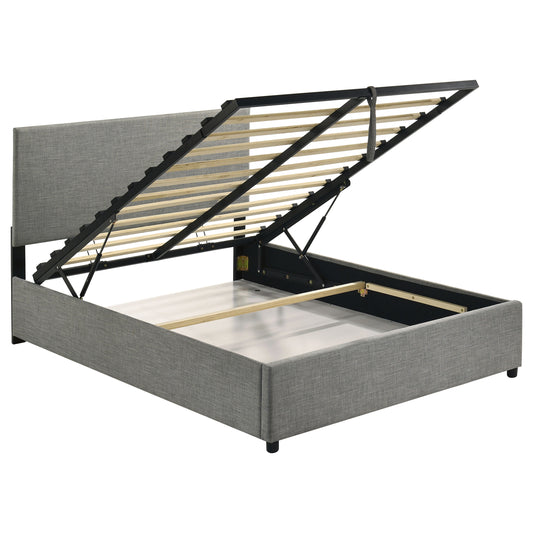 Reeves Upholstered Full Lift-Top Storage Platform Bed Grey