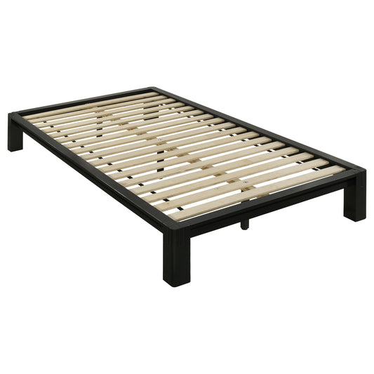 Gislen Twin Easy Assembly Wood Platform Bed Black