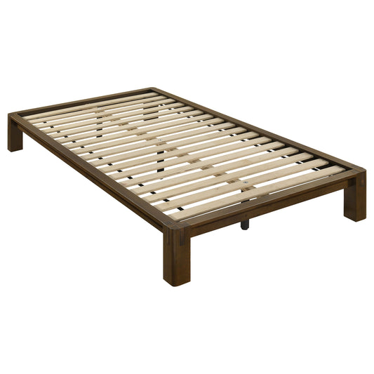 Gislen Twin Easy Assembly Wood Platform Bed Walnut