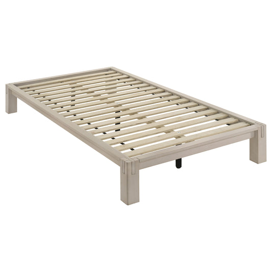 Gislen Twin Easy Assembly Wood Platform Bed White