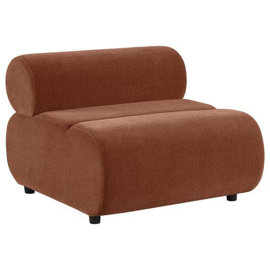 Byrne Velvet Upholstered Armless Chair Rust