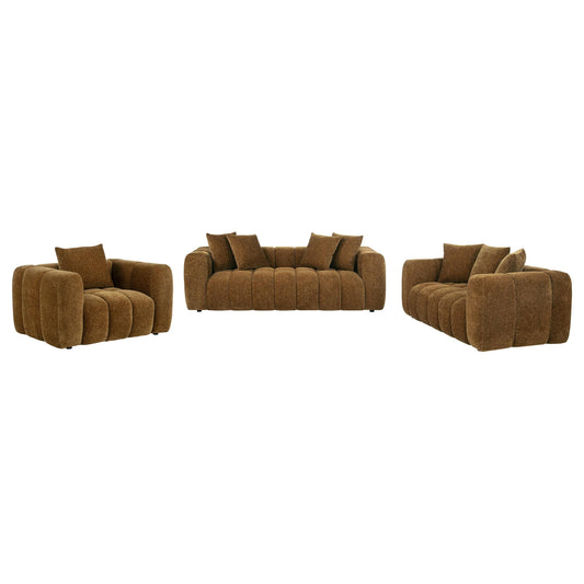 Lazaro Fabric Upholstered Wide Channel Sofa Bronze