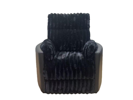Madden Corduroy Upholstered Pillow Arm Manual Recliner Black