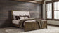 Doherty Eastern King Linen Upholstered Panel Bed Rustic Brown