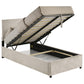 Reeves Upholstered Twin Lift-Top Storage Platform Bed Beige