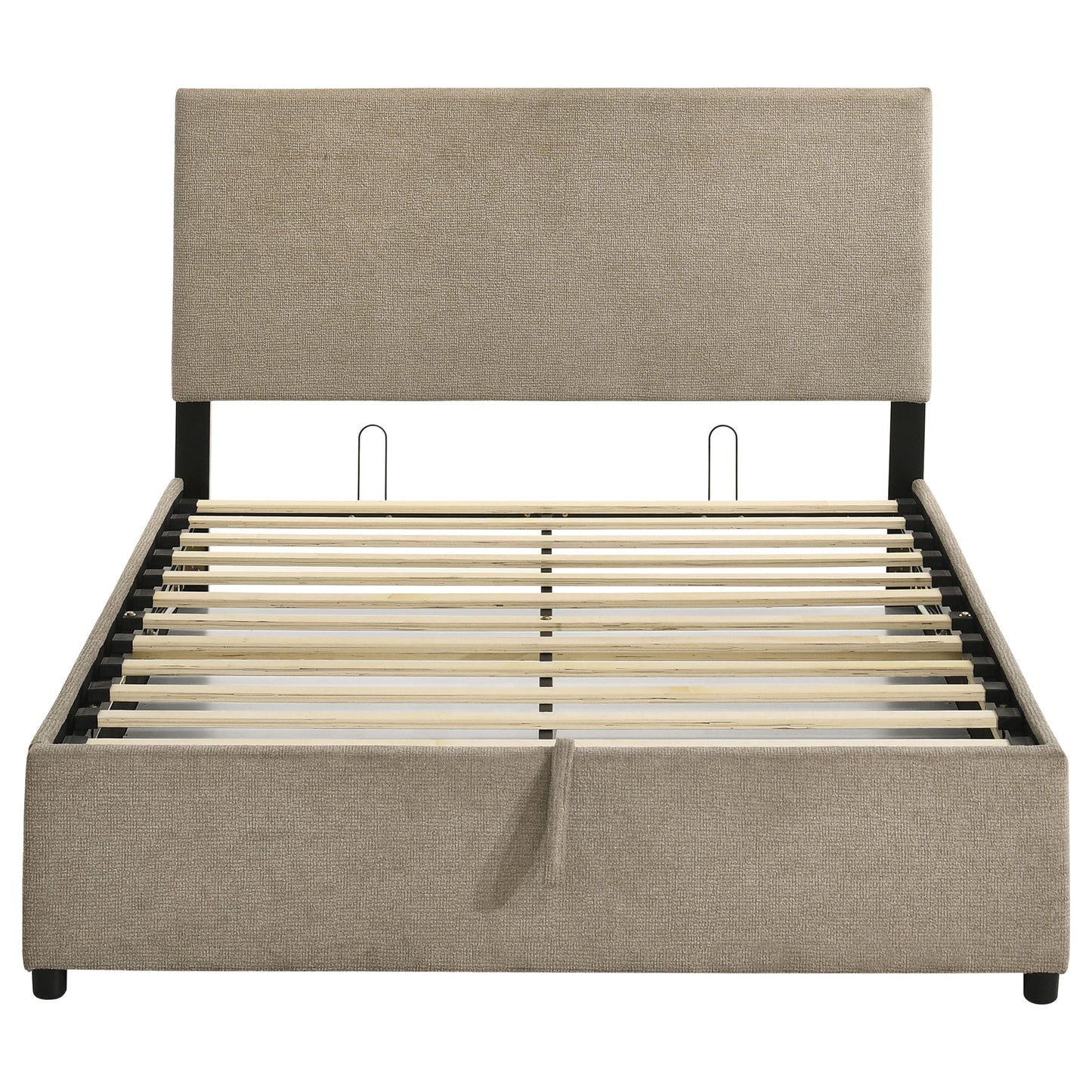 Reeves Upholstered Full Lift-Top Storage Platform Bed Tan
