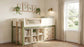 Evren Twin Storage Loft Bed 4-piece Set with Chest and Bookcases Tri-Tone