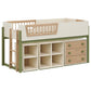 Evren Twin Storage Loft Bed 4-piece Set with Chest and Bookcases Tri-Tone
