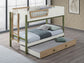 Evren Twin-over-Twin Bunk Bed with Trundle and Ladder Tri-Tone