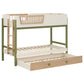 Evren Twin-over-Twin Bunk Bed with Trundle and Ladder Tri-Tone