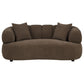 Casarin Fabric Channel-Back Loveseat Brown