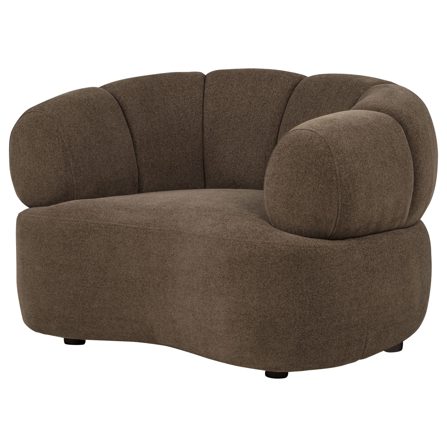 Casarin Fabric Channel-Back Accent Chair Brown