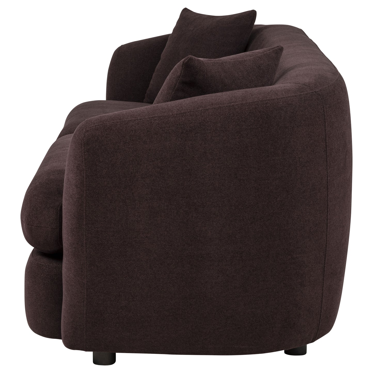 Delroy 3-Seat Stationary Sofa Aubergine Polyester Upholstery