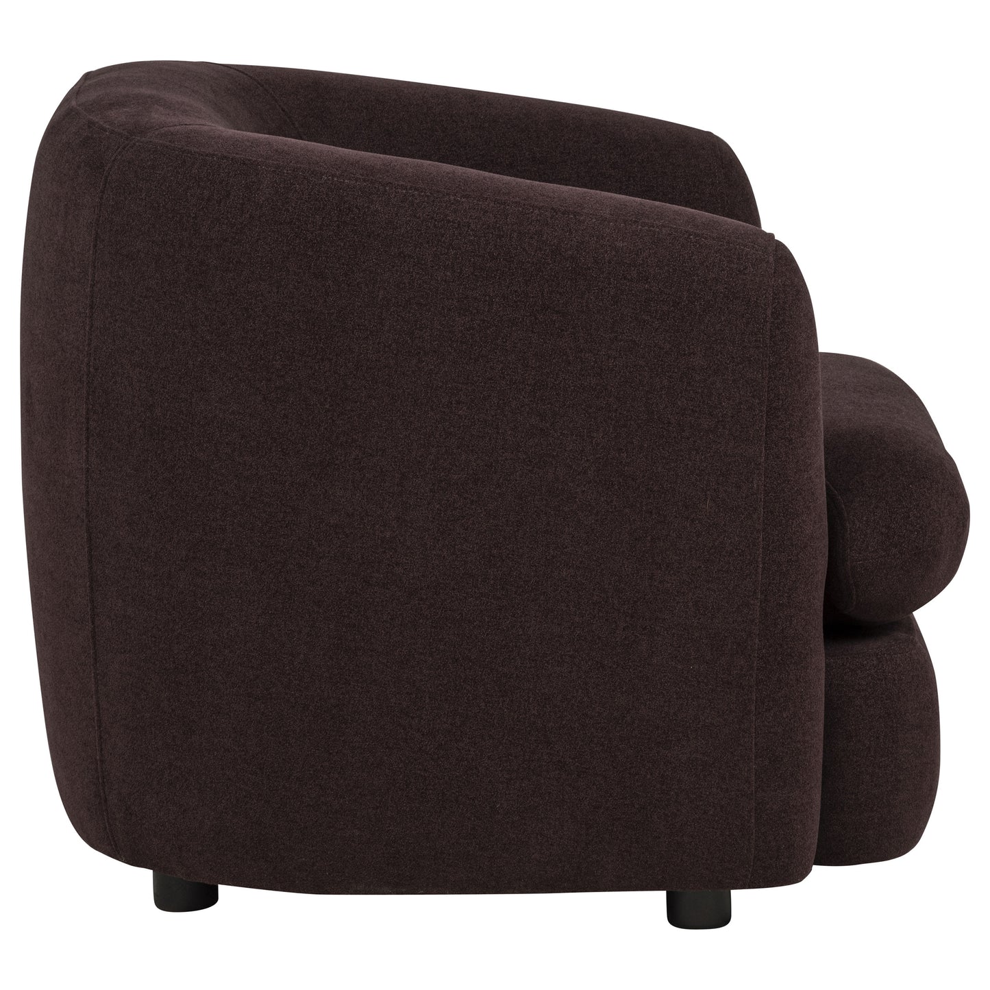 Delroy Stationary Accent Chair Aubergine Polyester Upholstery
