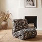 Eimer Geometric Jacquard Accent Chair Black