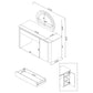Irwin Vanity Table with LED Mirror and Storage Rustic Oak